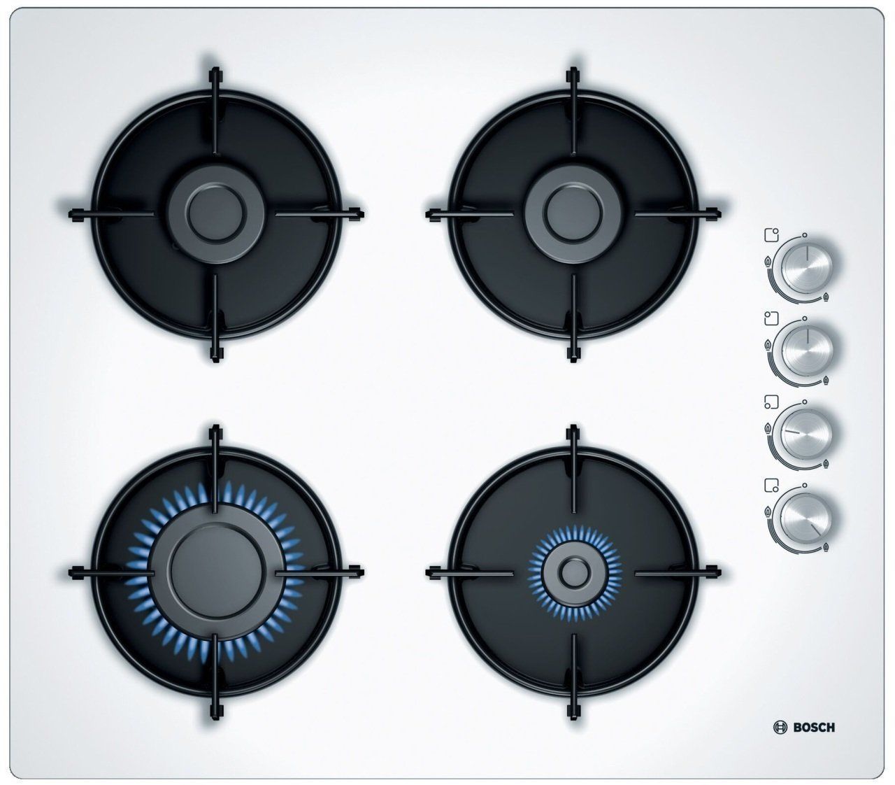 Bosch POP6C2O10O Doğalgazlı Beyaz Cam Ankastre Ocak