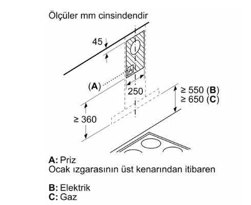 Bosch DWB67BK60T Duvar Tipi Davlumbaz