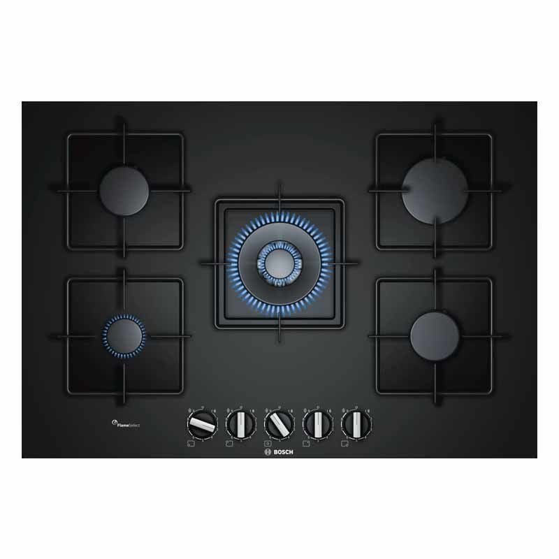 Bosch PPQ7A6B10 75 cm Doğalgazlı Woklu Siyah Cam Ankastre Ocak