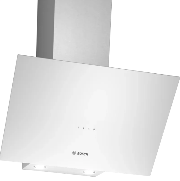 BOSCH DWK64PJ20T Duvar Tipi Davlumbaz 60 cm Beyaz Cam Yüzey, Beyaz